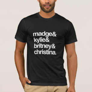Madge Kylie Britney en Christina T-shirt