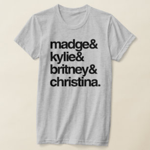 Madge Kylie Britney en Christina T-shirt