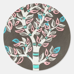 Madhubani boom ronde sticker
