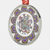 Madhubani Mandala-versiering Metalen Ornament (Links)