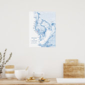 Madiera Beach FL Map Wedding Guest Book Poster (Cuisine)