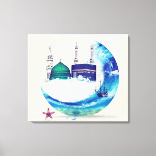 Madina mecca Islamitisch canvas ontwerpt oosterse  Afdruk