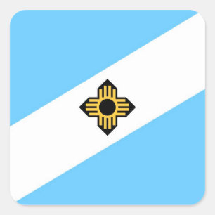 Madison City vlag Wisconsin staat Amerika land Vierkante Sticker