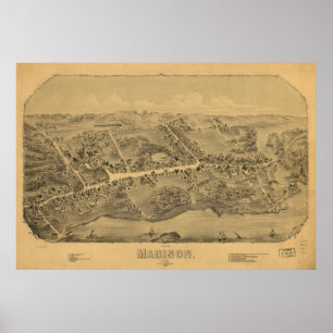 Madison Connecticut 1881 Panorama Poster