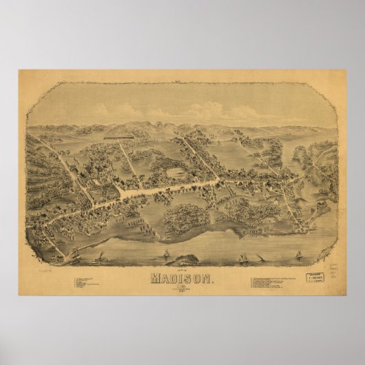 Madison Connecticut 1881 Panorama Poster (Voorkant)