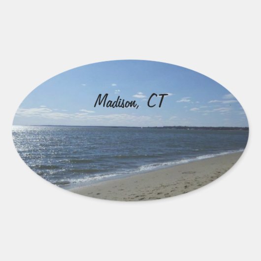 Madison CT Connecticut Hammonasset Beach Ovale Sticker (Voorkant)