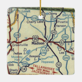 Madison Florida  map Keramisch Ornament
