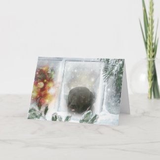 Madison la carte de Noël Black Labrador