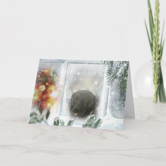 Madison la carte de Noël noire de Labrador (Devant)