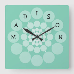 MADISON Modern Fun Name Clock Vierkante Klok