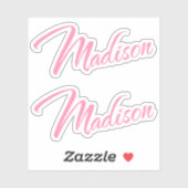 Madison naam x2 sticker (Vel)