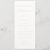 Madison Peach Elegant Wedding Menu (Voorkant)