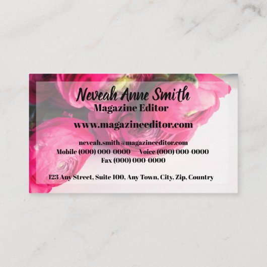 Madison Professional Floral Carte de visite (Dos)