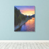 Madison River Sunset Canvas Afdruk (Insitu (Houten vloer))
