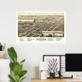 Madison, SD Panorama Map - 1883 Poster (Thuiskantoor)