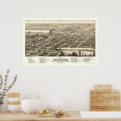 Madison, SD Panorama Map - 1883 Poster (Keuken)