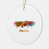 Madison skyline in waterverf keramisch ornament (Links)