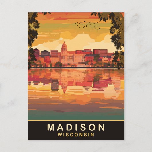 Madison, Wisconsin Briefkaart (Voorkant)