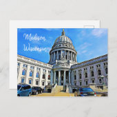 Madison, Wisconsin Briefkaart Het Capitool (Voorkant / Achterkant)