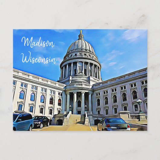 Madison, Wisconsin Briefkaart Het Capitool (Voorkant)