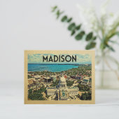 Madison Wisconsin Briefkaart Vintage Travel (Staand voorkant)