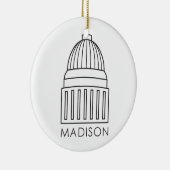 Madison Wisconsin Capitol Building Keramisch Ornament (Rechts)