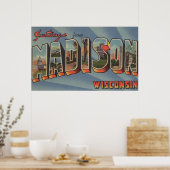 Madison, Wisconsin - Grote letterscènes Poster (Keuken)