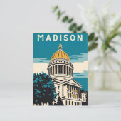 Madison, Wisconsin, het Capitool Vintage Briefkaart (Staand voorkant)