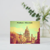 Madison, Wisconsin, het Capitool Vintage Briefkaart (Staand voorkant)
