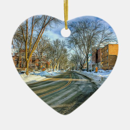 Madison, Wisconsin Kaas Hoofd Kerst Keepsake Keramisch Ornament (Voorkant)