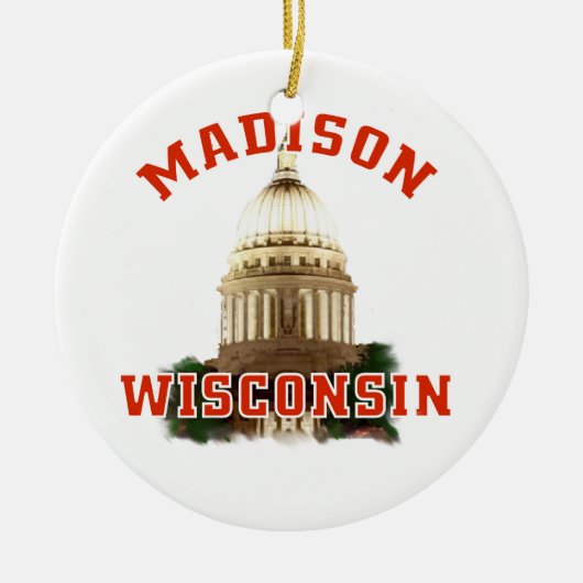 Madison, Wisconsin Keramisch Ornament (Voorkant)