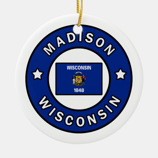 Madison Wisconsin Keramisch Ornament (Voorkant)