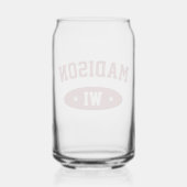 Madison Wisconsin Retro Bold Typography Glassware (Recto)