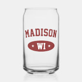 Madison Wisconsin Retro Bold Typography Glassware (Verso)