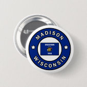 Madison Wisconsin Ronde Button 5,7 Cm (Voorkant /achterkant)