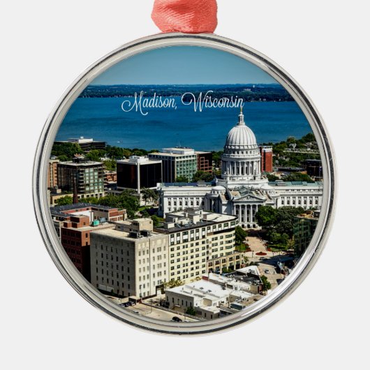 Madison, Wisconsin skyline Metalen Ornament (Voorkant)