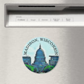 Madison, Wisconsin Souvenir Magnet Magneet (Insitu (Vaatwasser))
