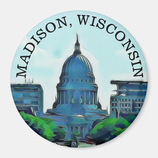 Madison, Wisconsin Souvenir Magnet Magneet (Voorkant)