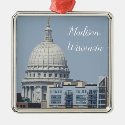 Madison, Wisconsin State Capitol Metalen Ornament (Voorkant)