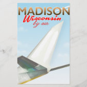 Madison Wisconsin USA flight poster Briefpapier (Voorkant)