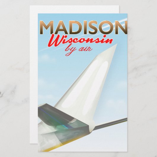 Madison Wisconsin USA flight poster Briefpapier (Voorkant / Achterkant)
