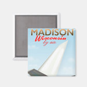 Madison Wisconsin USA flight poster Magneet (Voorkant / Achterkant)