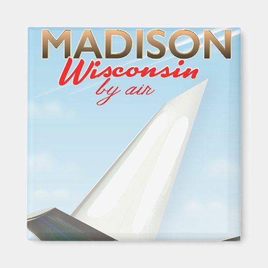 Madison Wisconsin USA flight poster Magneet (Voorkant)
