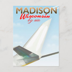 Madison Wisconsin USA Vintage vluchtposter Briefkaart