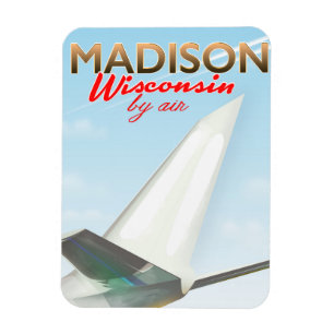 Madison Wisconsin USA Vintage vluchtposter Magneet
