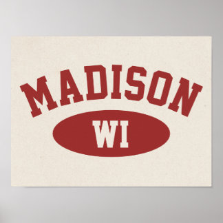 Madison, Wisconsin Vintage Sportieve Stijl Poster