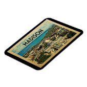Madison Wisconsin Vintage Travel Magneet (Linkerzijde)