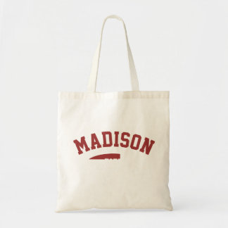 Madison Wisconsin Vintage Varsity Stijl Tote Tas