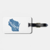 Madison, Wisconsin Wood Grain Bagagelabel (Achterkant horizontaal)