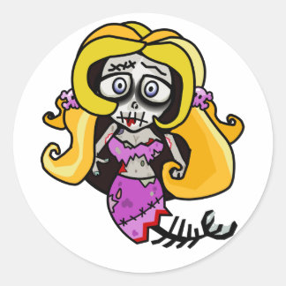 'Madison' Zombie Zeemeermin Ronde Sticker